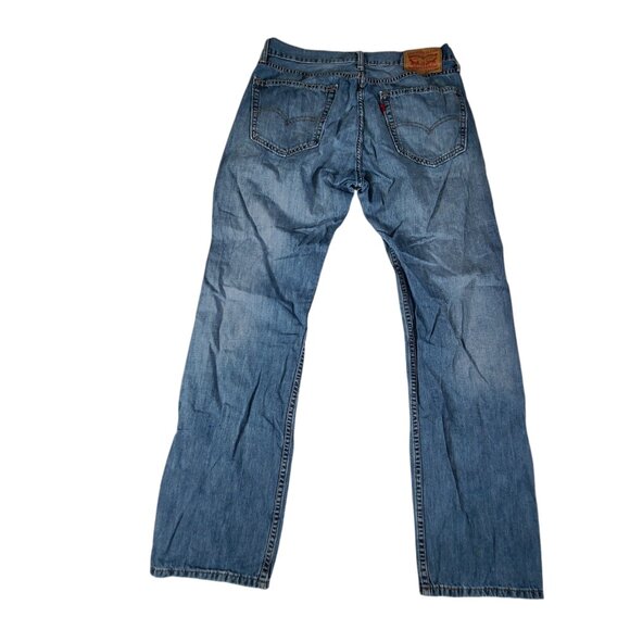 Levi's 505 Jeans Mens 33x32 (34x31) Regular Straight Leg Light Wash Distressed * - Picture 2 of 16